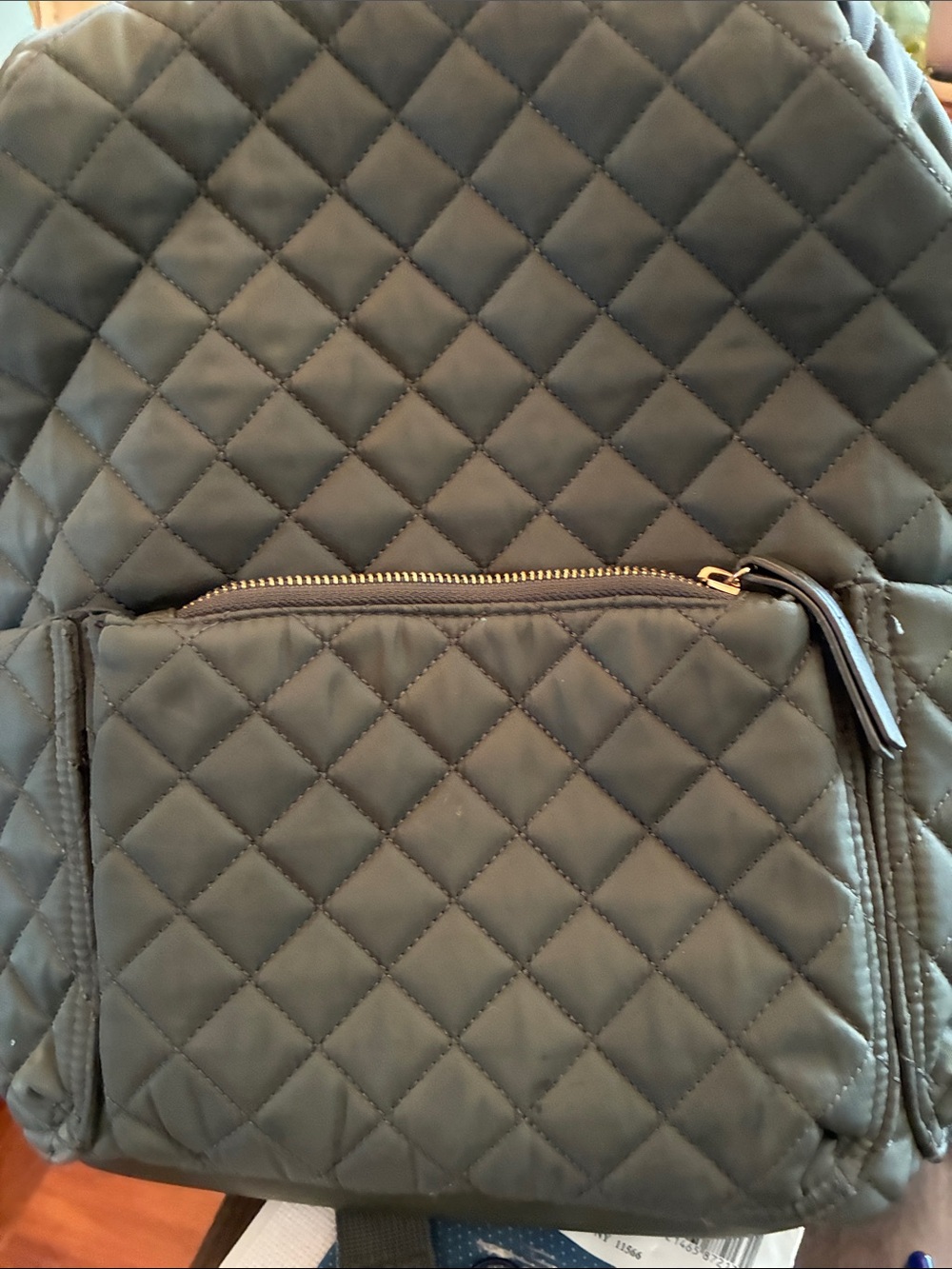 Tommy Bahama Quilted Black Backpack with Gold Zipper